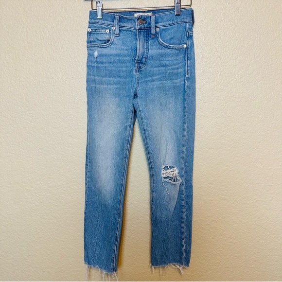 Madewell Women’s Distressed Raw Hem The Perfect Vintage Jeans Size 23P - Picture 3 of 7